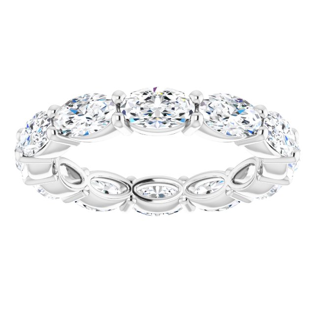 Platinum Oval Lab-Grown Diamond Eternity Band – 5x3 mm Stones - view 3