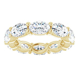 14K Gold Oval Lab-Grown Diamond Eternity Band – 6x4 mm Stones - Yellow Gold - view 3