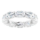 Platinum Oval Natural Diamond Eternity Band – 6x4 mm Stones - view 3