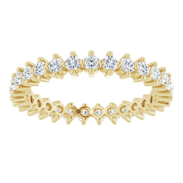 14K Gold Round Lab-Grown Diamond Eternity Band – 1.7 mm Stones - Yellow Gold - view 3