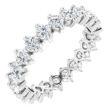 14K Gold Round Lab-Grown Diamond Eternity Band – 2.5 mm Stones - White Gold