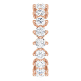 14K Gold Round Lab-Grown Diamond Eternity Band – 3 mm Stones - Rose Gold - view 4
