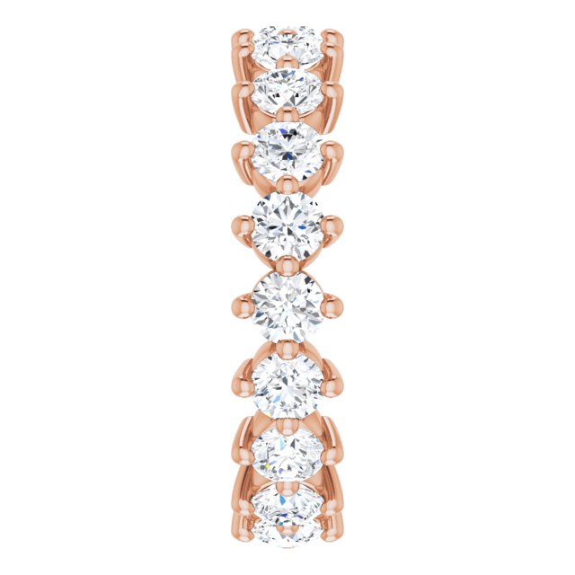 14K Gold Round Lab-Grown Diamond Eternity Band – 3 mm Stones - Rose Gold - view 4