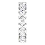 Platinum Round Lab-Grown Diamond Eternity Band – 3 mm Stones - view 4