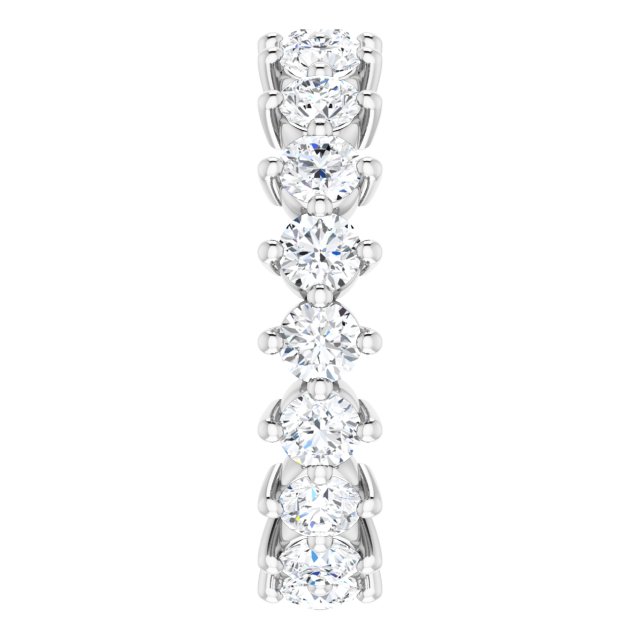 Platinum Round Lab-Grown Diamond Eternity Band – 3 mm Stones - view 4