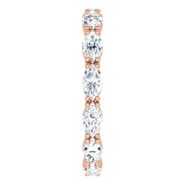 14K Gold Marquise Lab-Grown Diamond Eternity Band – 4.5x2.5 mm Stones - Rose Gold - view 4
