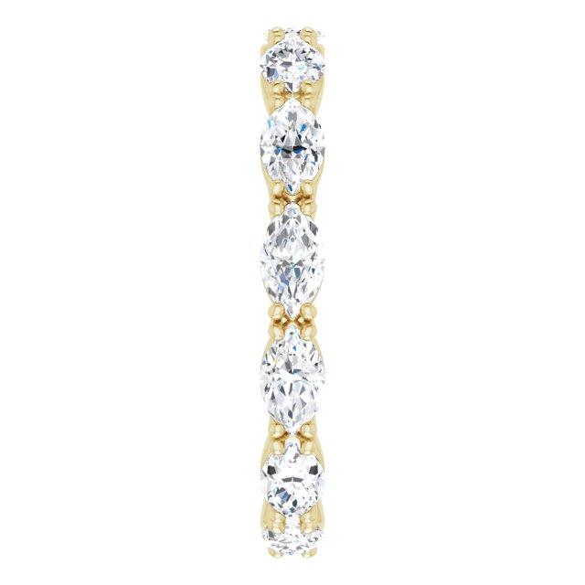 14K Gold Marquise Natural Diamond Eternity Band – 4.5x2.5 mm Stones - Yellow Gold - view 4