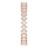 14K Gold Round Lab-Grown Diamond Eternity Band – 1.7 mm Stones - Rose Gold - view 4