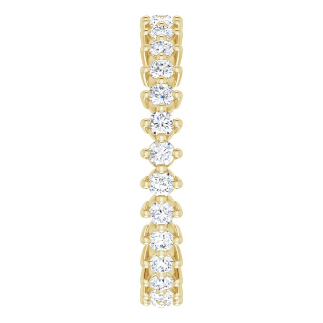 14K Gold Round Lab-Grown Diamond Eternity Band – 1.7 mm Stones - Yellow Gold - view 4