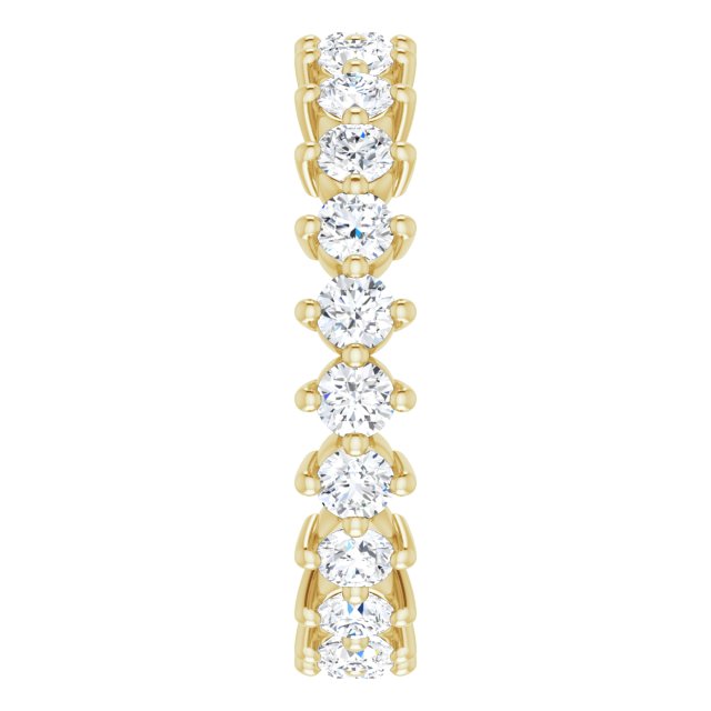 14K Gold Round Lab-Grown Diamond Eternity Band – 2.5 mm Stones - Yellow Gold - view 4