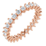 14K Gold Round Lab-Grown Diamond Eternity Band – 2 mm Stones - Rose Gold