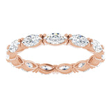 14K Gold Marquise Lab-Grown Diamond Eternity Band – 4.3x2.25 mm Stones - Rose Gold - view 3
