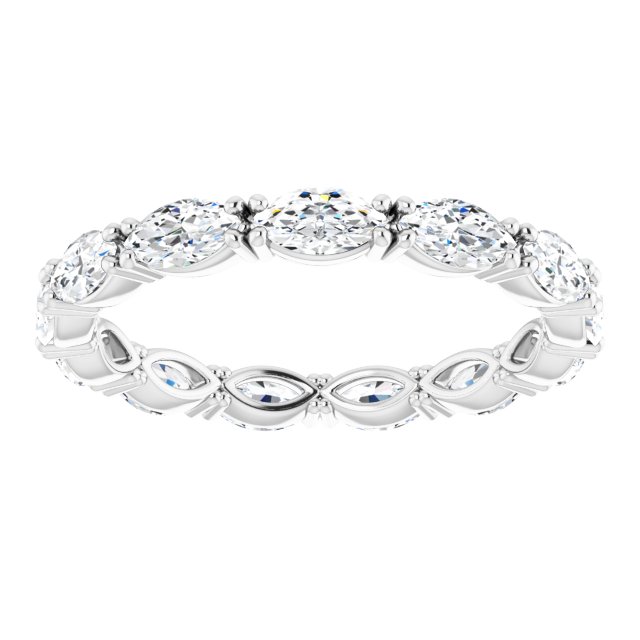 14K Gold Marquise Lab-Grown Diamond Eternity Band – 4.3x2.25 mm Stones - White Gold - view 3