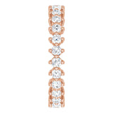 14K Gold Round Lab-Grown Diamond Eternity Band – 2 mm Stones - Rose Gold - view 4