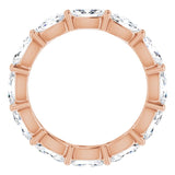 14K Gold Oval Natural Diamond Eternity Band – 5x3 mm Stones - Rose Gold - view 2