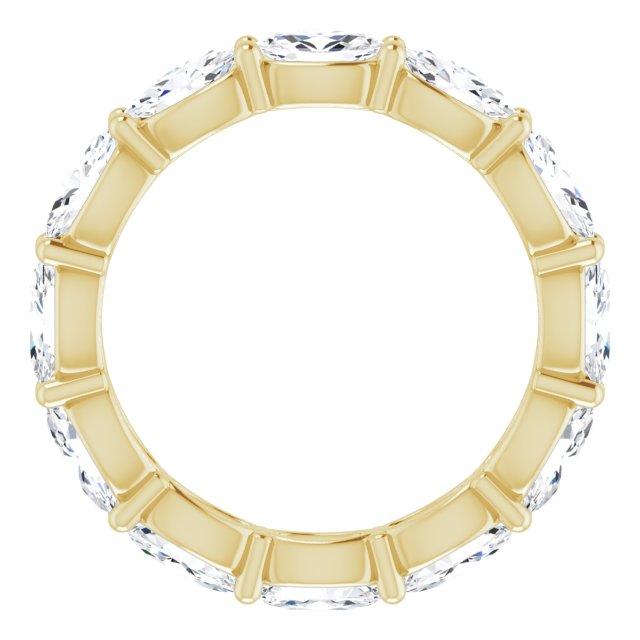 14K Gold Oval Lab-Grown Diamond Eternity Band – 5x3 mm Stones - Yellow Gold - view 2