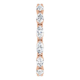 14K Gold Marquise Natural Diamond Eternity Band – 4x2 mm Stones - Rose Gold - view 4