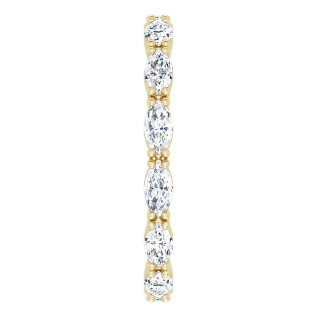 14K Gold Marquise Lab-Grown Diamond Eternity Band – 4x2 mm Stones - Yellow Gold - view 4