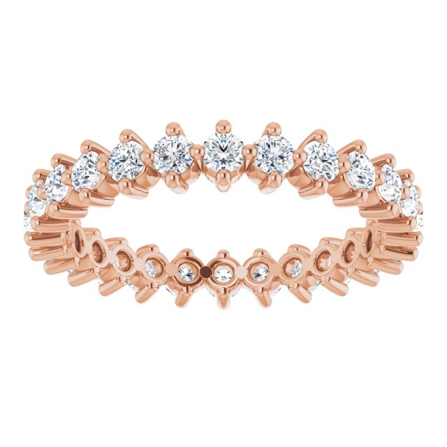 14K Gold Round Lab-Grown Diamond Eternity Band – 2 mm Stones - Rose Gold - view 3