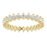 14K Gold Round Lab-Grown Diamond Eternity Band – 2 mm Stones - Yellow Gold - view 3