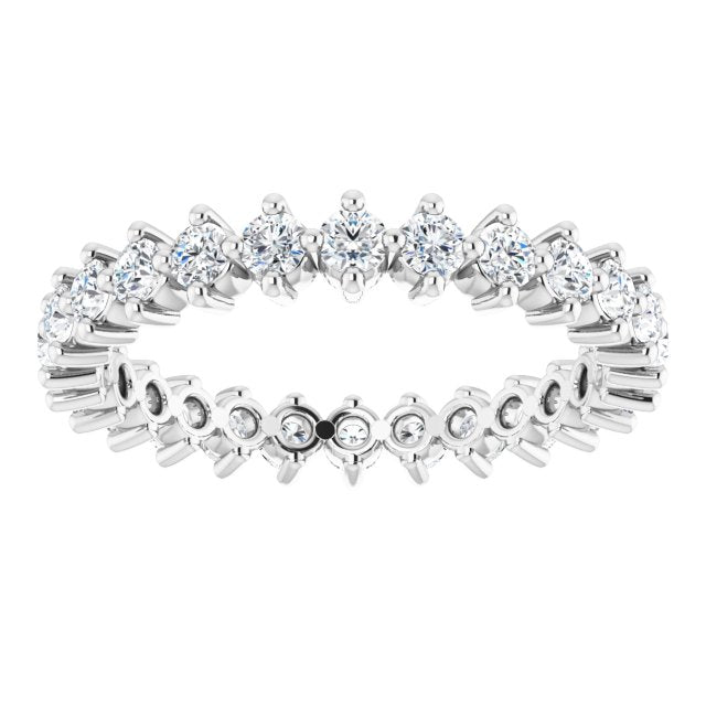 14K Gold Round Lab-Grown Diamond Eternity Band – 2 mm Stones - White Gold - view 3