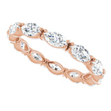 14K Gold Marquise Lab-Grown Diamond Eternity Band – 4.5x2.5 mm Stones - Rose Gold - view 5