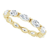 14K Gold Marquise Natural Diamond Eternity Band – 4.5x2.5 mm Stones - Yellow Gold - view 5