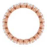 14K Gold Round Lab-Grown Diamond Eternity Band – 3 mm Stones - Rose Gold - view 2