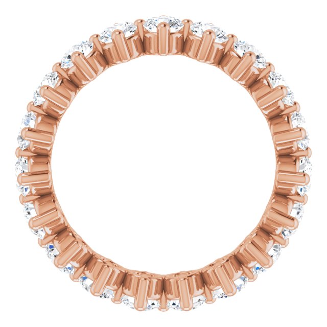 14K Gold Round Lab-Grown Diamond Eternity Band – 3 mm Stones - Rose Gold - view 2