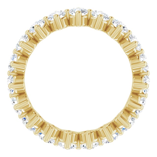 14K Gold Round Lab-Grown Diamond Eternity Band – 3 mm Stones - Yellow Gold - view 2