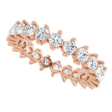 14K Gold Round Lab-Grown Diamond Eternity Band – 2.5 mm Stones - Rose Gold - view 5