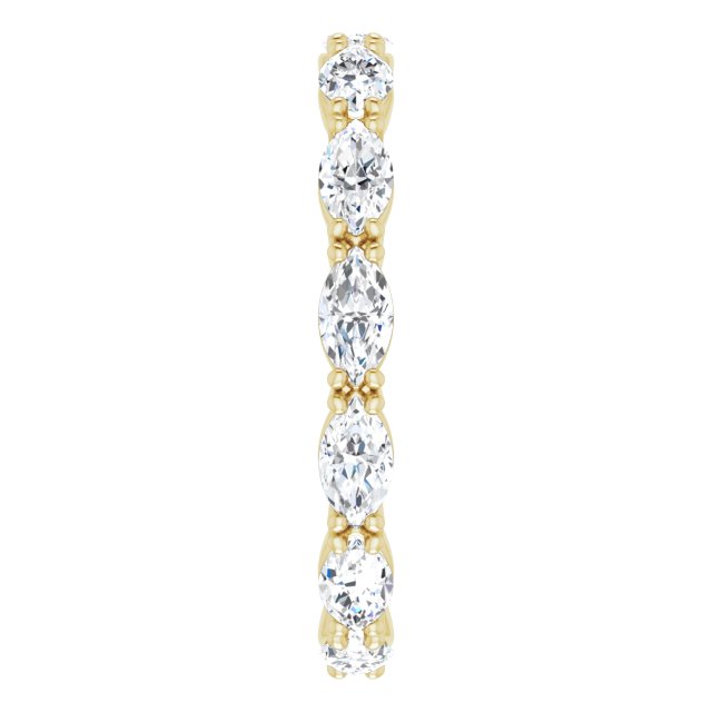 14K Gold Marquise Lab-Grown Diamond Eternity Band – 4.3x2.25 mm Stones - Yellow Gold - view 4