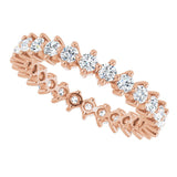 14K Gold Round Lab-Grown Diamond Eternity Band – 2 mm Stones - Rose Gold - view 5
