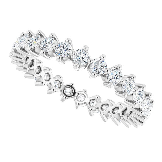 Platinum Round Lab-Grown Diamond Eternity Band – 2 mm Stones - view 5