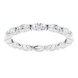 14K Gold Marquise Natural Diamond Eternity Band – 4x2 mm Stones - White Gold - view 3