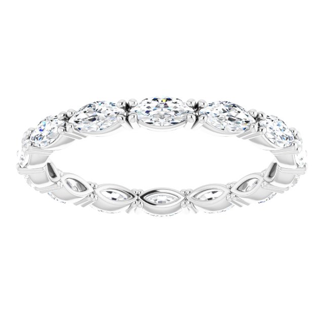 Platinum Marquise Lab-Grown Diamond Eternity Band – 4x2 mm Stones - view 3
