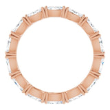 14K Gold Marquise Natural Diamond Eternity Band – 4x2 mm Stones - Rose Gold - view 2