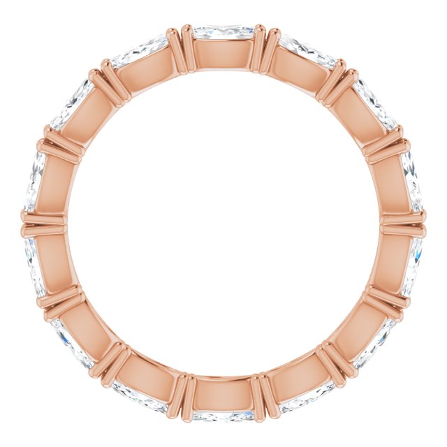 14K Gold Marquise Lab-Grown Diamond Eternity Band – 4x2 mm Stones - Rose Gold - view 2