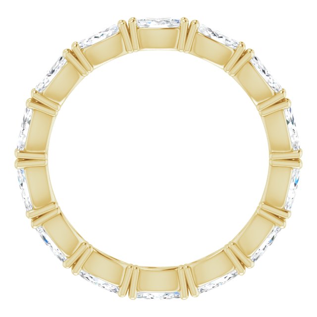 14K Gold Marquise Natural Diamond Eternity Band – 4x2 mm Stones - Yellow Gold - view 2