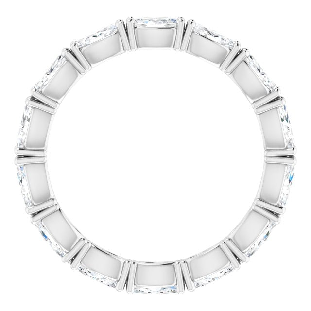 14K Gold Marquise Natural Diamond Eternity Band – 4x2 mm Stones - White Gold - view 2