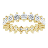 14K Gold Round Lab-Grown Diamond Eternity Band – 3 mm Stones - Yellow Gold - view 3