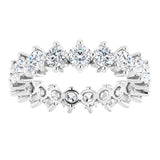 Platinum Round Lab-Grown Diamond Eternity Band – 3 mm Stones - view 3
