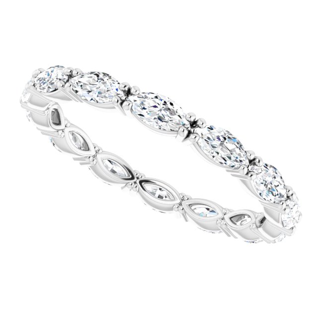 Platinum Marquise Lab-Grown Diamond Eternity Band – 4x2 mm Stones - view 5