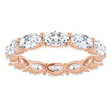 14K Gold Oval Lab-Grown Diamond Eternity Band – 5x3 mm Stones - Rose Gold - view 3