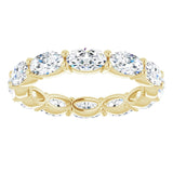 14K Gold Oval Lab-Grown Diamond Eternity Band – 5x3 mm Stones - Yellow Gold - view 3