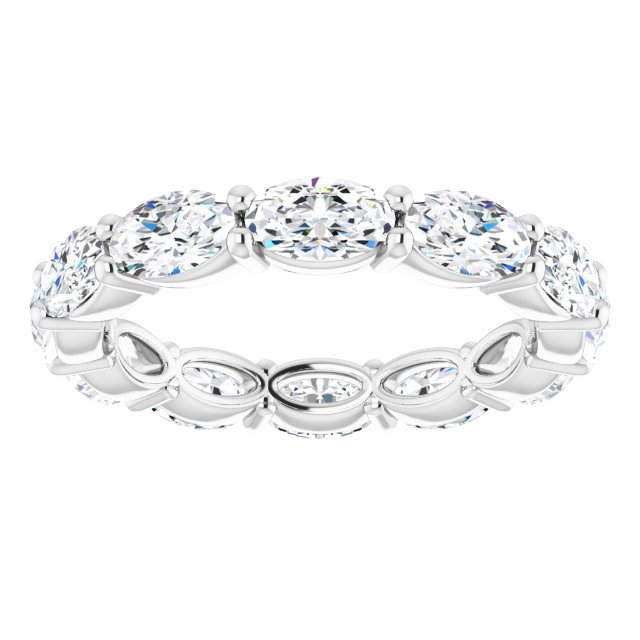 Platinum Oval Lab-Grown Diamond Eternity Band – 5x3 mm Stones - view 3