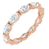 14K Gold Marquise Natural Diamond Eternity Band – 4.5x2.5 mm Stones - Rose Gold