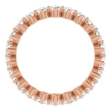 14K Gold Round Lab-Grown Diamond Eternity Band – 2.5 mm Stones - Rose Gold - view 2