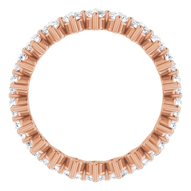 14K Gold Round Lab-Grown Diamond Eternity Band – 2.5 mm Stones - Rose Gold - view 2