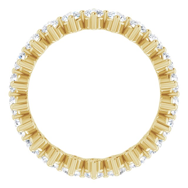 14K Gold Round Lab-Grown Diamond Eternity Band – 2.5 mm Stones - Yellow Gold - view 2